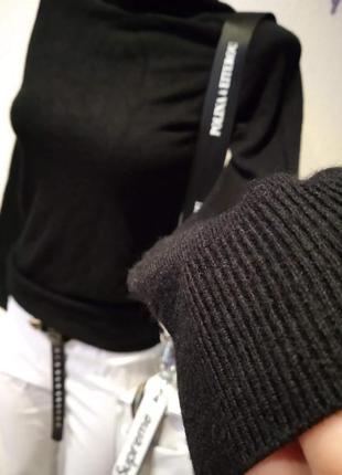 Тёплый стильный чёрный джемпер свитер кофта водолазка2 фото
