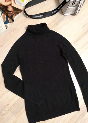 Тёплый стильный чёрный джемпер свитер кофта водолазка8 фото