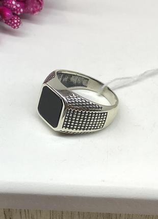 Распродажа! перстень печатка кольцо из серебра 925° каблучка оникс срібло 19р