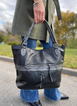 Сумка женская впереди карманы и вставка dudlin италия s00-0163
