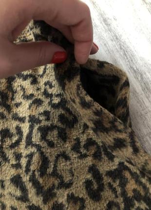 Тёплая юбка леопардовый принт с карманами5 фото
