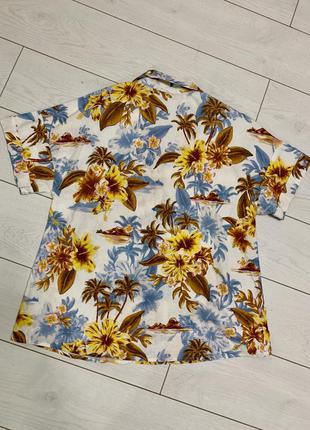 Zara рубашка блузка в бельевом и тропическом стиле зара2 фото