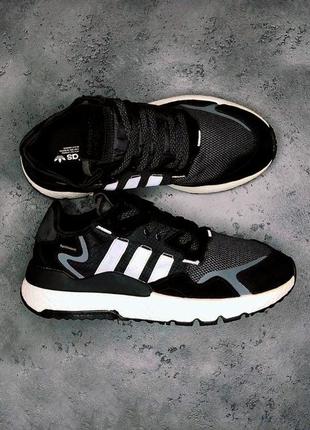 Кросівки чоловічі adidas nite jogger чорні / кросівки чоловічі адідас адідас джоггер чорні кроси