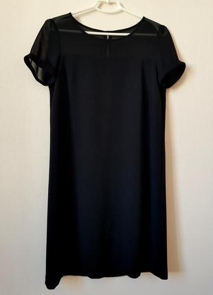 Черное прямое платье zara размер м