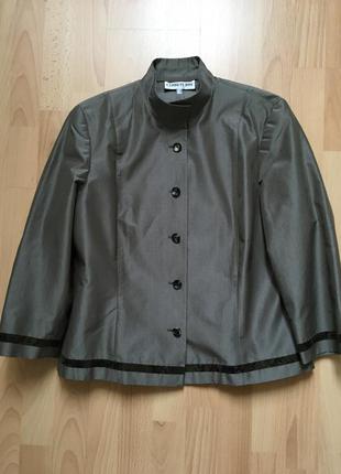 Жакет шелк коттон с отделкой натуральной кожей cerruti 1881