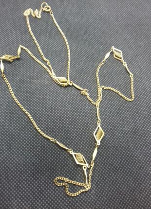 Вінтажна довга ланцюжок з плетеними вставками