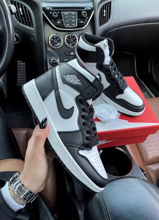 Кросівки air jordan 1 mid black white кроссовки5 фото