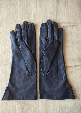 Стильні жіночі шкіряні подовжені рукавички, німеччина, р. 6,53 фото
