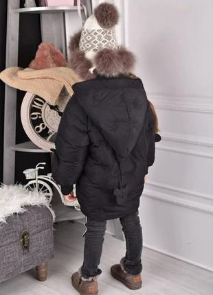 Зимняя куртка для девочки,еврозима, ориентиров. на р.116, см. замеры в описании4 фото
