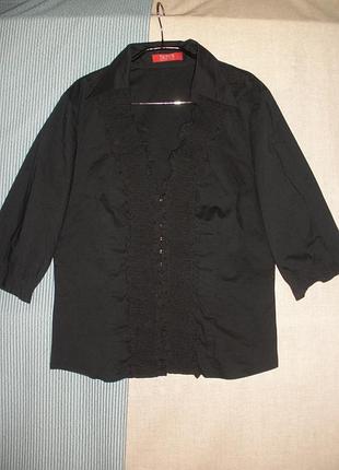 Удобная хлопок эластан блуза блузка taifun рукав 3/4