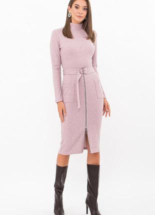 Стильне тепле жіноче плаття з блискавкою різні кольори