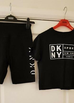 Набор комплект кроп топ и шорты dkny sport р s