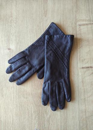 Жіночі шкіряні рукавички h&m, швеція, р. 6