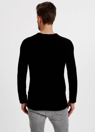 Черный мужской свитер lc waikiki/лс вайкики рельефной вязки4 фото