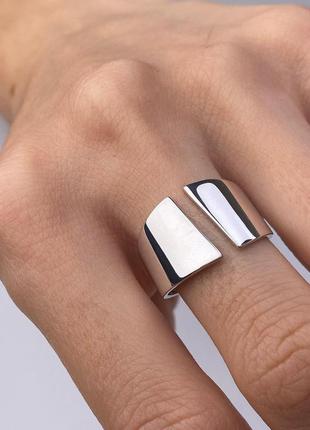 Серебряное кольцо 925, родированное серебро, геометрия2 фото