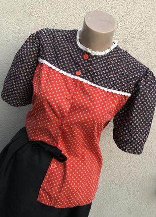 Вінтаж,блуза,сорочка з мереживом,квітковий принт,етно бохо,сільський стиль6 фото