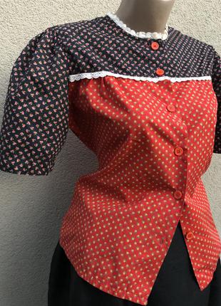 Вінтаж,блуза,сорочка з мереживом,квітковий принт,етно бохо,сільський стиль9 фото