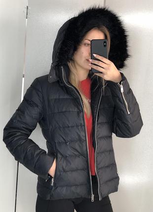 Пуховик zara натуральный пух3 фото