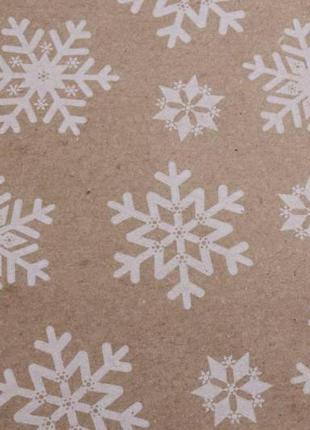 Новогодняя упаковочная бумага "белые снежинки"8 м*70 см3 фото