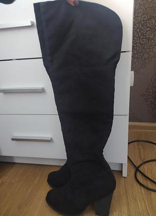 Замшеві ботфорти new look