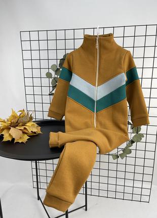 Трикотажний ромпер на флісі зручний та стильний висока стійка