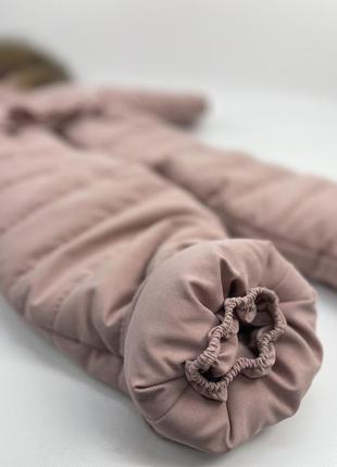 Зимовий комплект до -30 морозу тканина парка рожева натуральне хутро6 фото