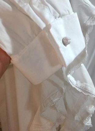 Блуза белая с рюшами рубашка кардиган очень большой размер9 фото