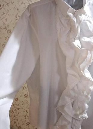 Блуза белая с рюшами рубашка кардиган очень большой размер