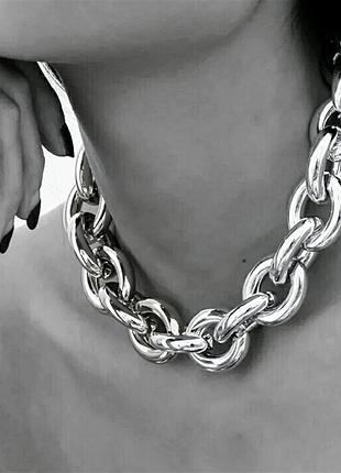 Цепь чокер колье ожерелье тренд золотистое