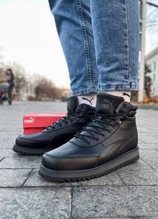 Мужские высокие кожаные термо-ботинки от puma#пума
