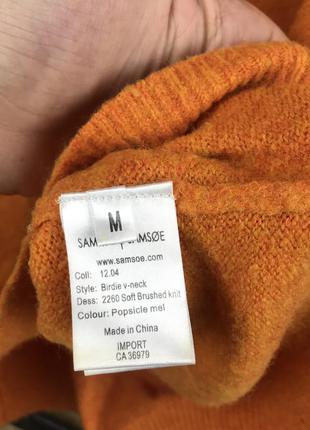 Удлиненный оранжевый шерстяной свитер туника samsoe samsoe vn96 фото