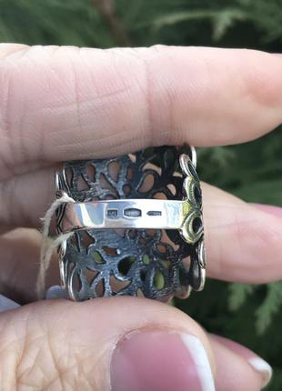 Новый серебряный набор серьги и кольцо4 фото