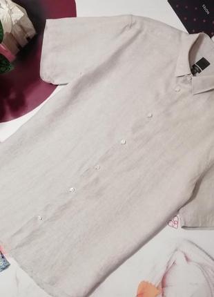 Чоловіча лляна сорочка h&m, 100% льон, розмір xl