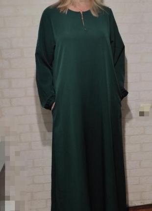 Длинное платье в пол, с карманами. оверсайз3 фото
