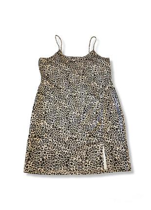 Платье миди в леопардовый принт с разрезом трикотажное wednesday's girl в бельевом стиле на вечеринку3 фото