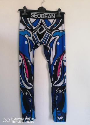 Спортивные мужские леггинсы seobean c ярким рисунком