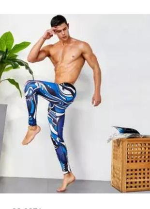 Спортивные мужские леггинсы seobean c ярким рисунком