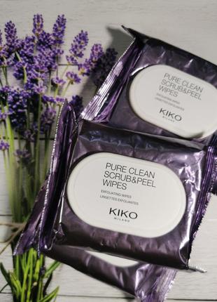Отшелушивающие серветки kiko milano pure clean scrub&peel3 фото