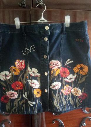 Симпатичная джинсовая юбка! от бренда river island! оригинал