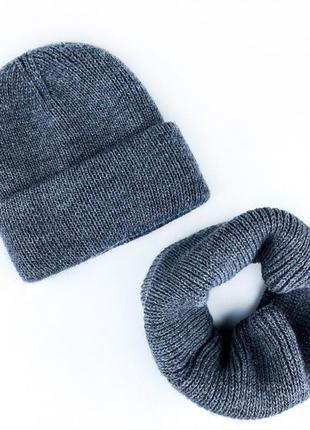 Зимова шапка і хомут. зимовий комплект. шапка на флісі3 фото