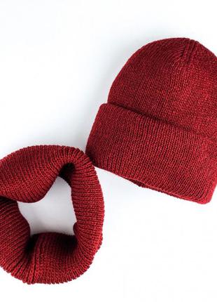 Зимова шапка і хомут. зимовий комплект. шапка на флісі8 фото