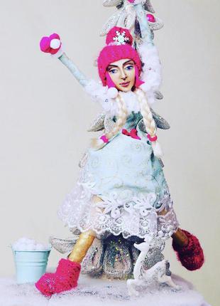 Авторская кукла ручной работы "современная снегурочка"