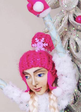 Авторська лялька ручної роботи "сучасна снігуронька"4 фото