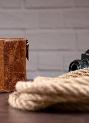 Кошелёк мужской кожаный коричневый