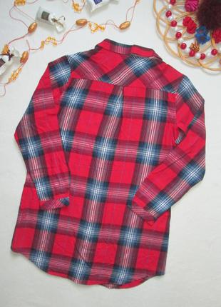 Шикарный домашний хлопковый халат рубашка в крупную клетку f&f 🍁🌹🍁5 фото