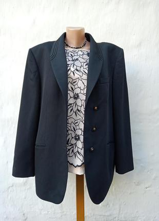 Винтажный чёрный шерстяной пиджак, шёлк тренч  delmod 🔥1 фото