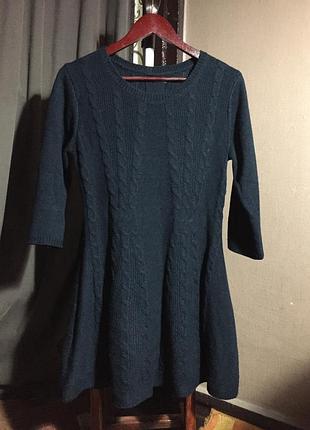 Платье солнце вязаное тёплое