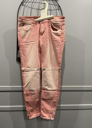 Розовые джинсы скинни м1 фото
