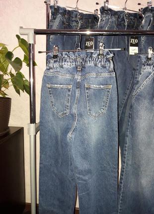 Стильные джинсы баллоны zeo basic paper bag качество 👍3 фото