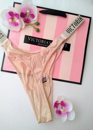 Victoria's secret original m трусики стринги базовые со стразами